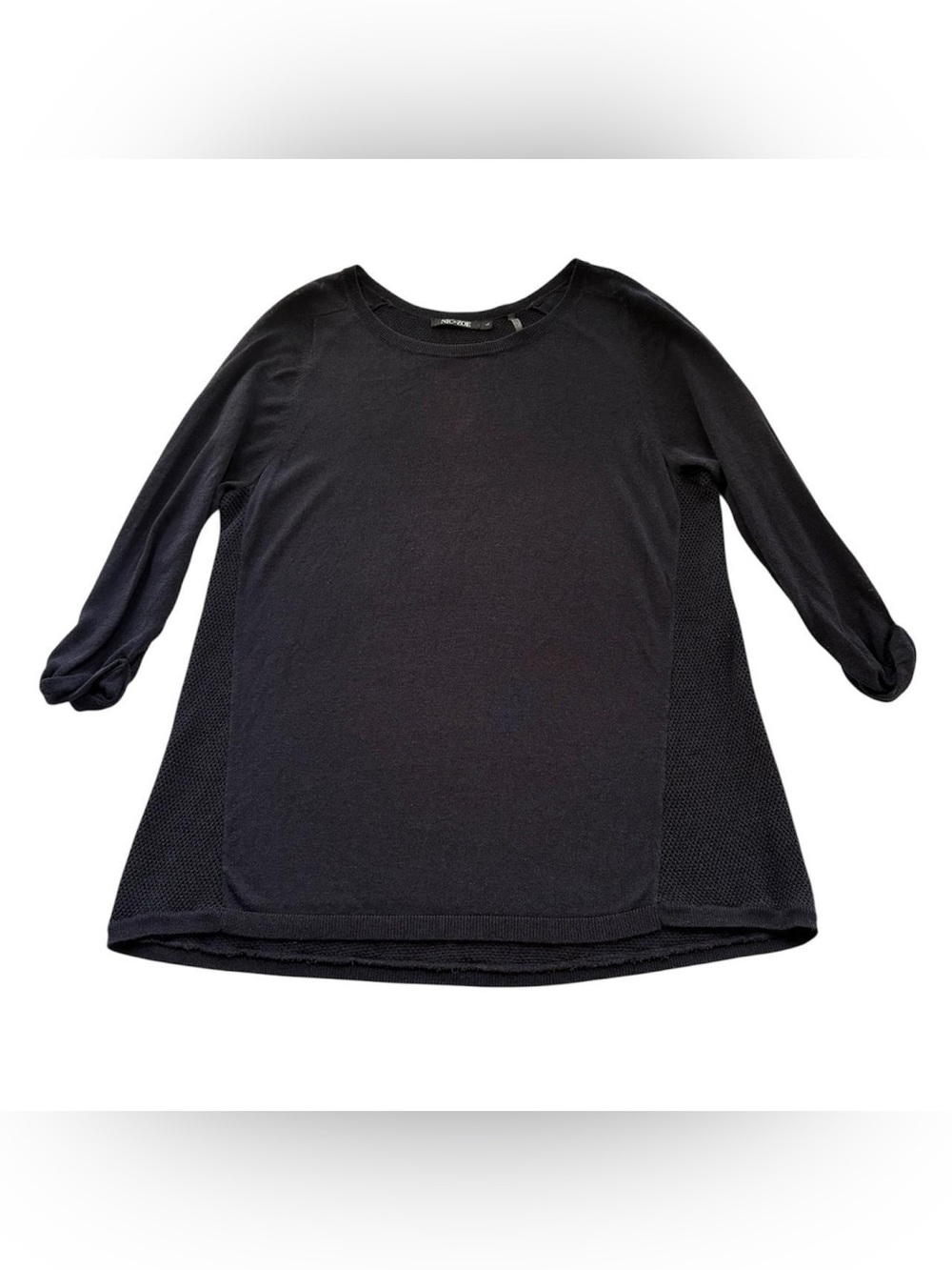 Nic + Zoe Black Mesh Top